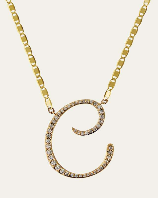 14k Malibu Diamond Initial Necklace